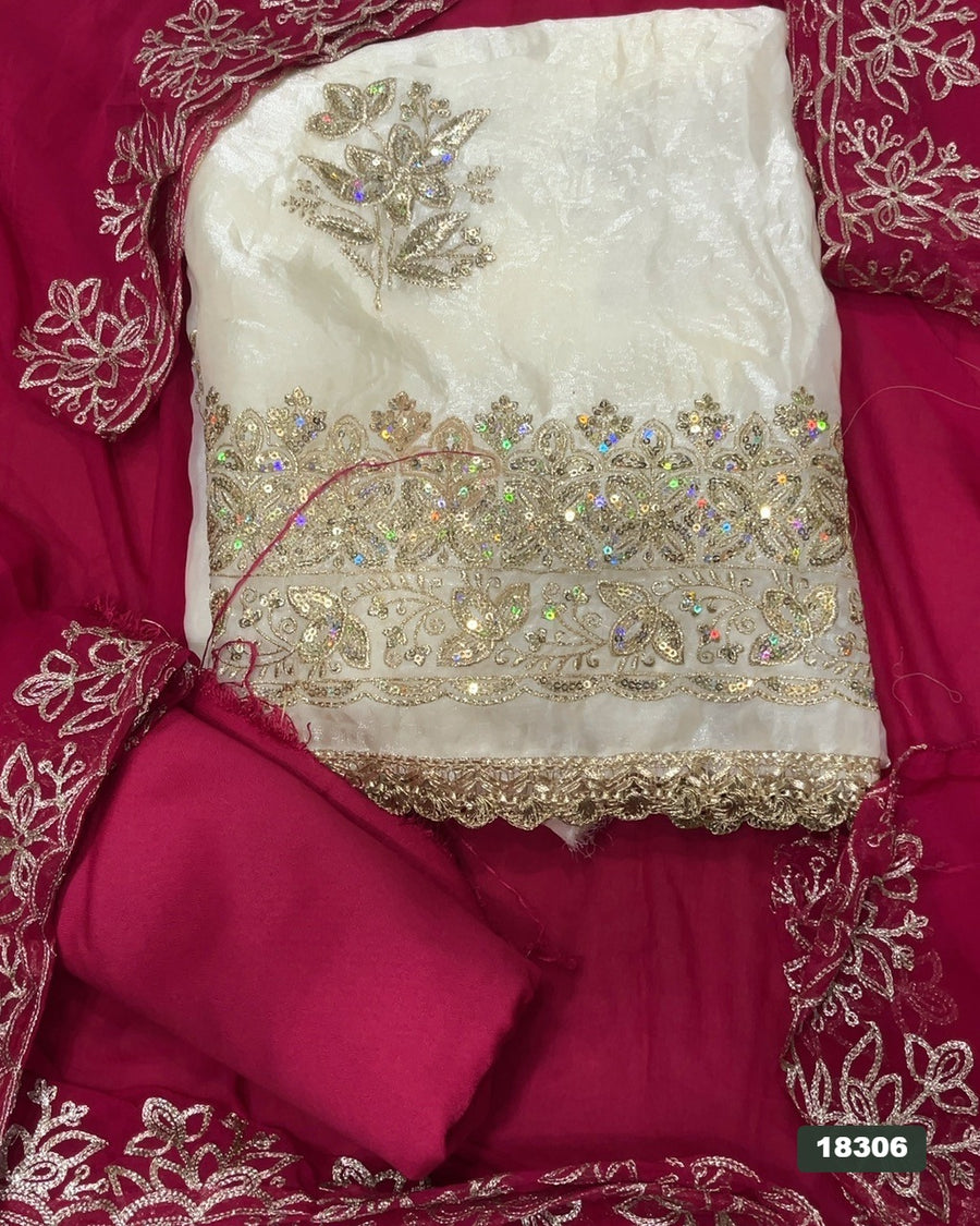 Silk Embroidery Suit Set
