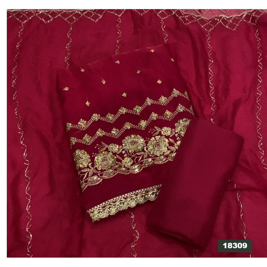 Silk Embroidery Suit Set