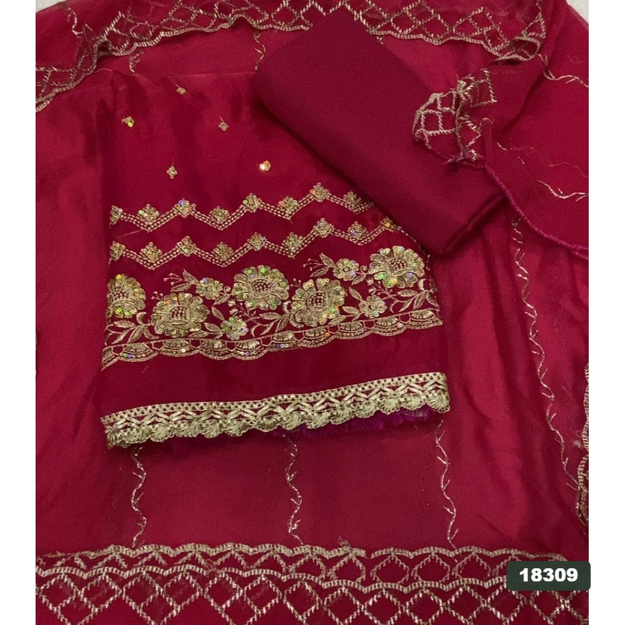 Silk Embroidery Suit Set
