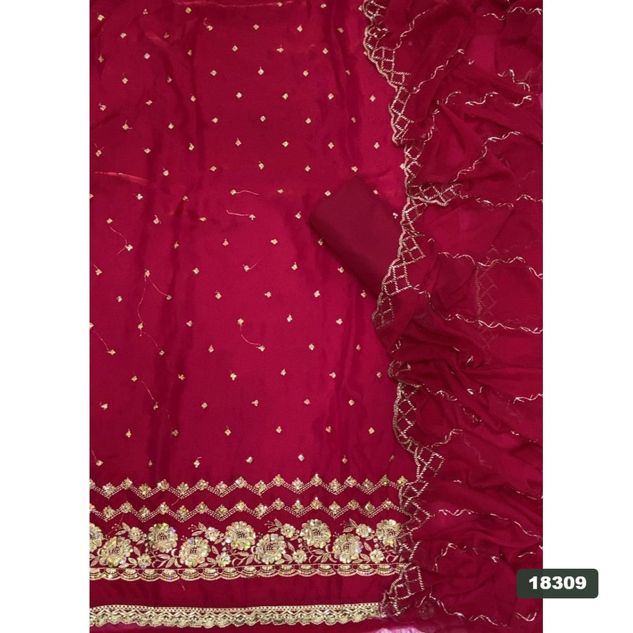 Silk Embroidery Suit Set