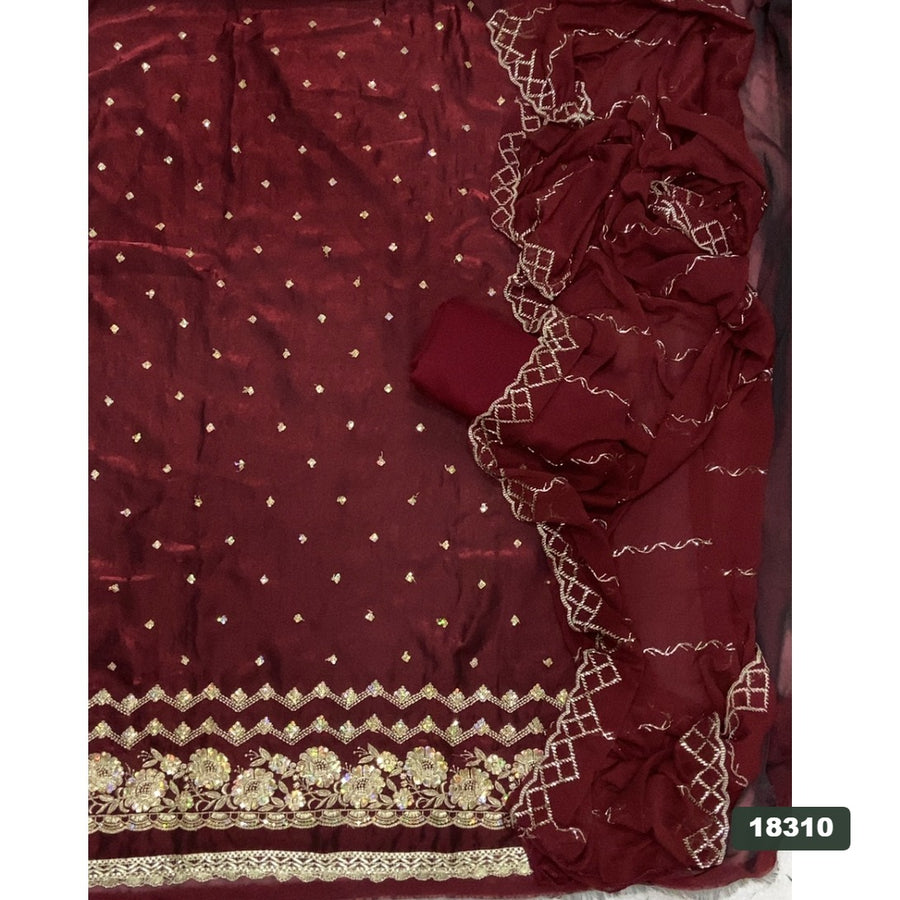 Silk Embroidery Suit Set