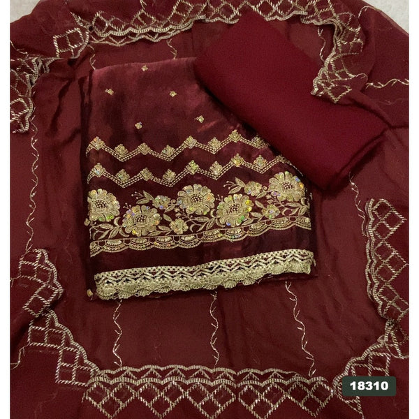 Silk Embroidery Suit Set