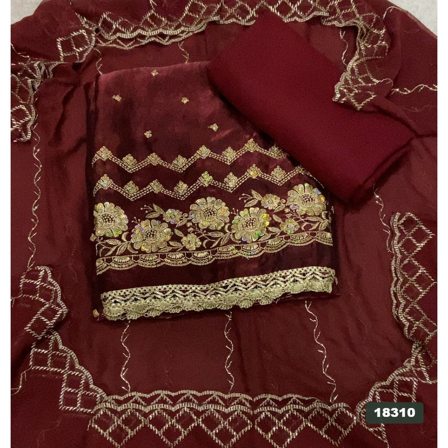 Silk Embroidery Suit Set