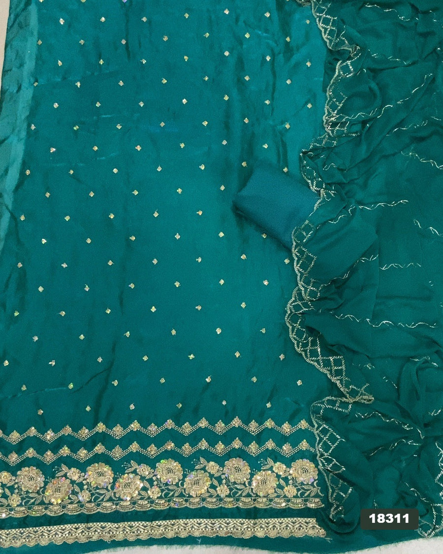 Silk Embroidery Suit Set