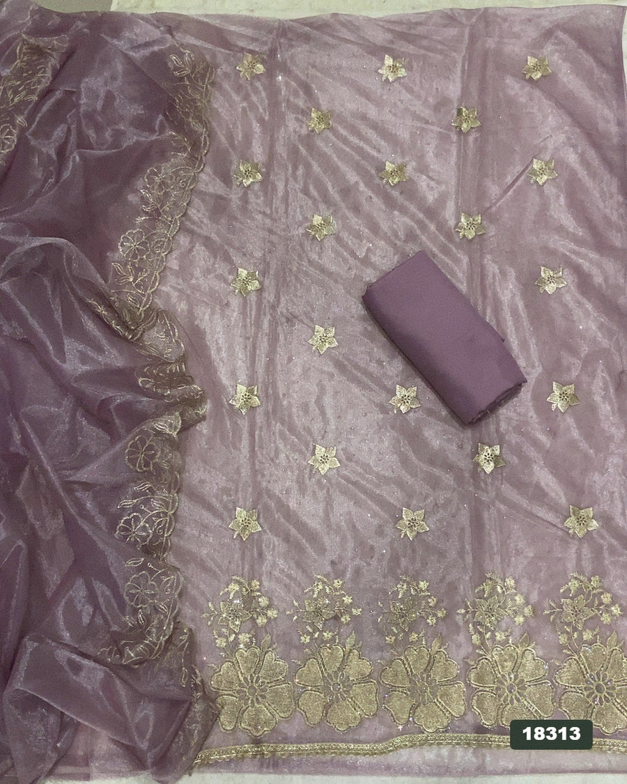 Silk Embroidery Suit Set