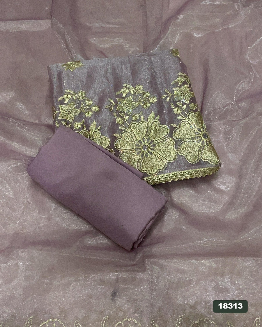 Silk Embroidery Suit Set