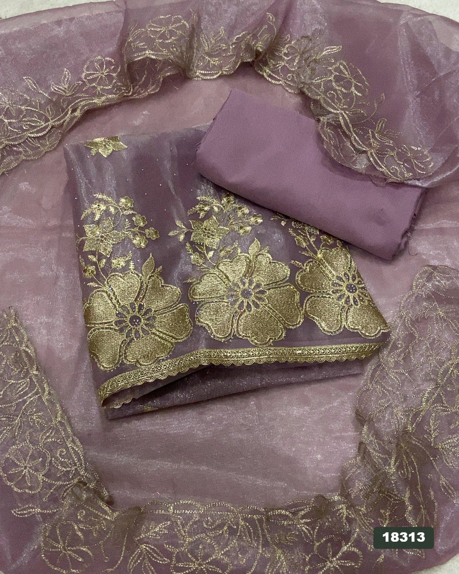 Silk Embroidery Suit Set
