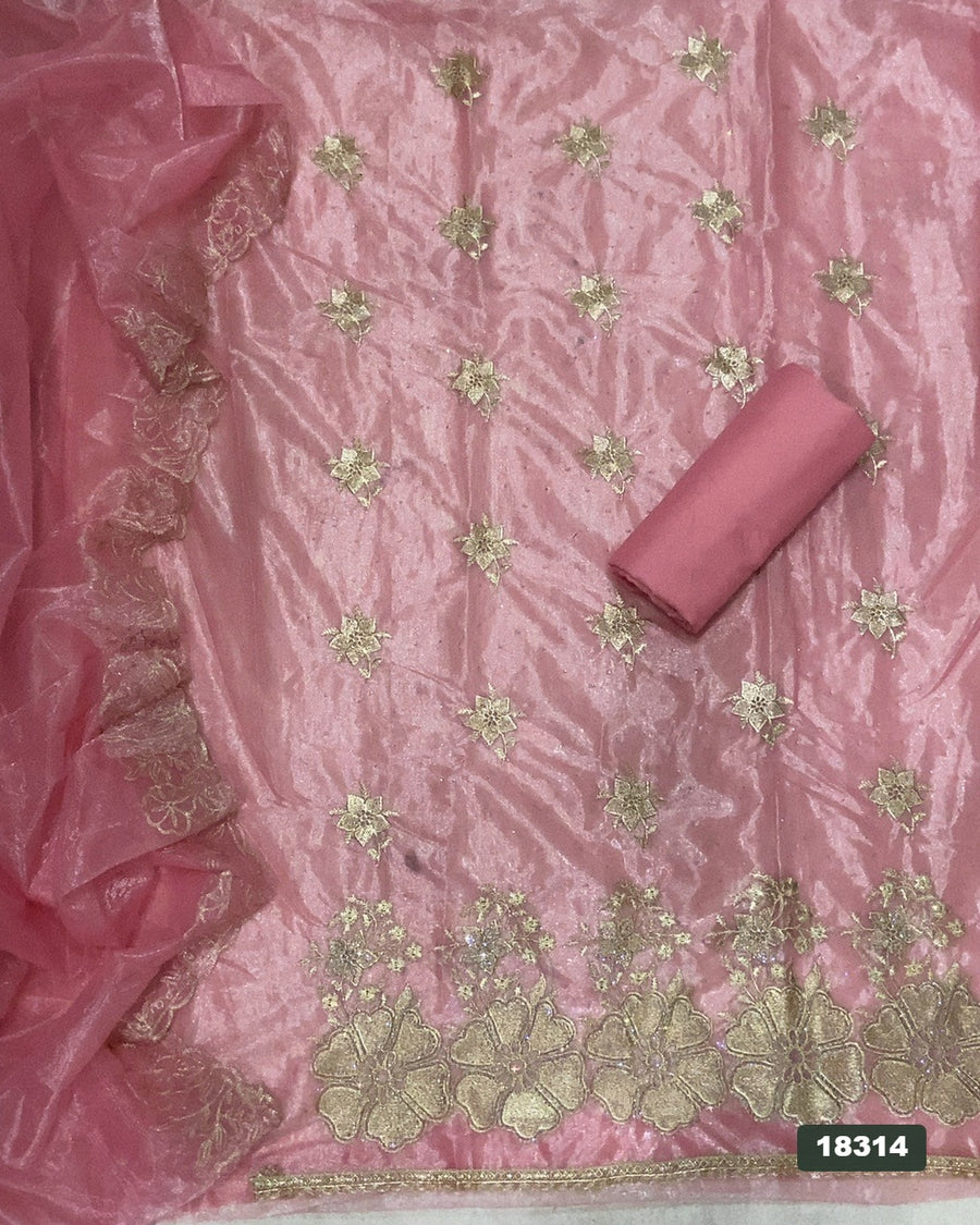 Silk Embroidery Suit Set