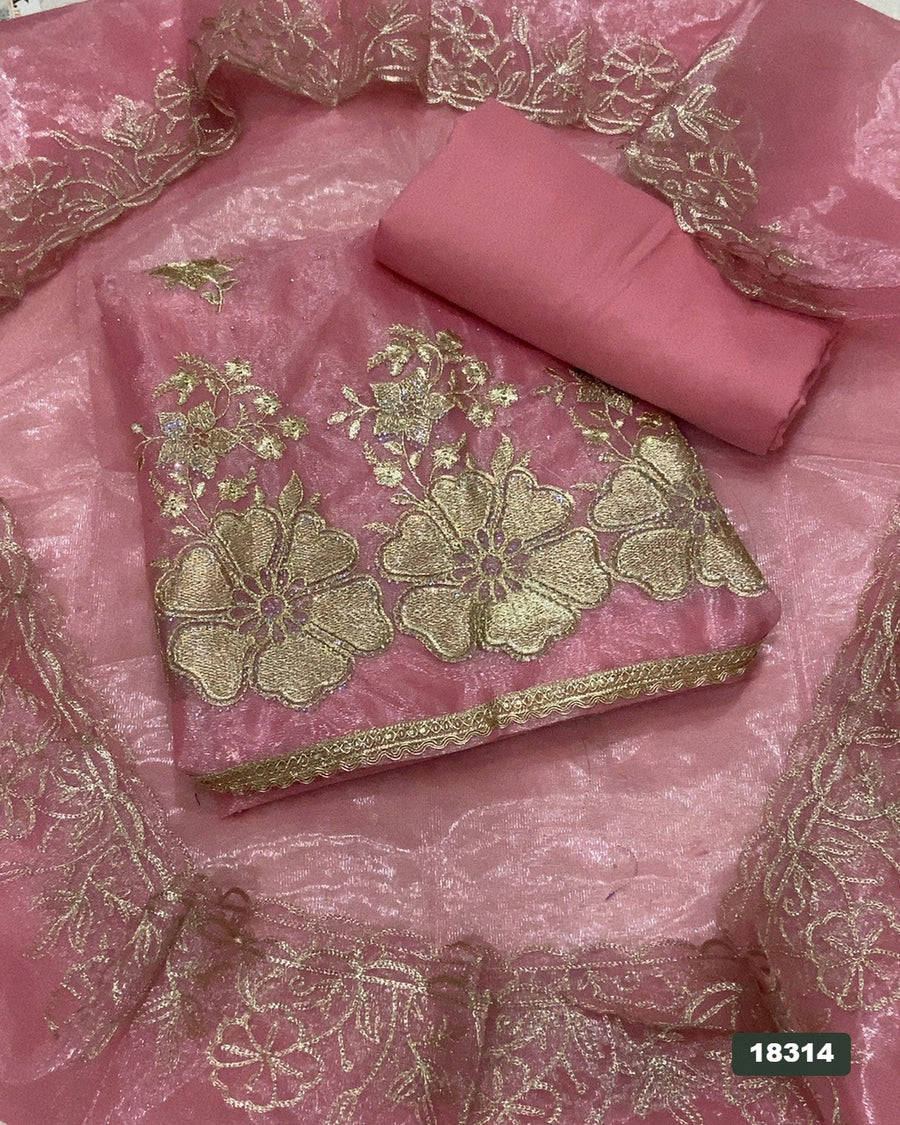Silk Embroidery Suit Set