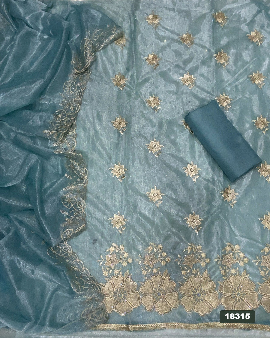 Silk Embroidery Suit Set