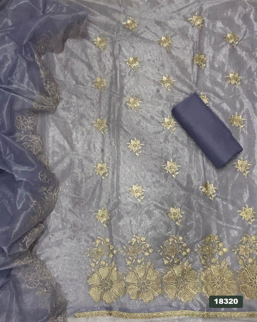 Silk Embroidery Suit Set
