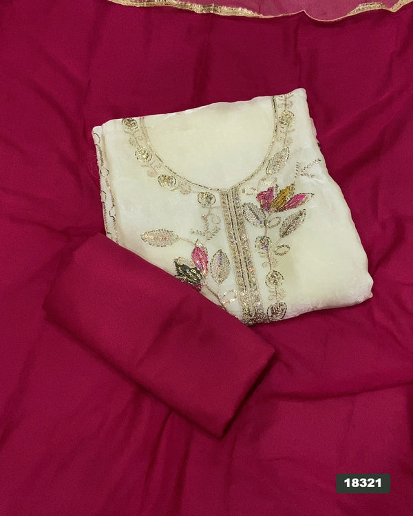 Silk Embroidery Suit Set