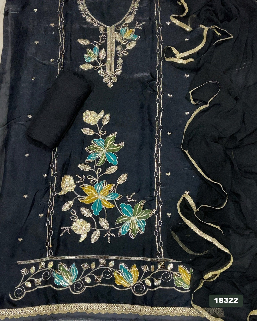 Silk Embroidery Suit Set