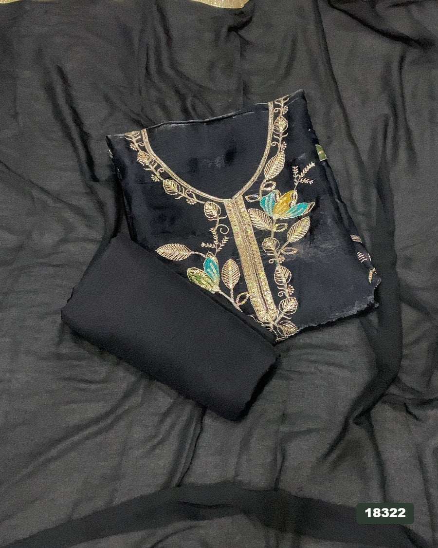 Silk Embroidery Suit Set