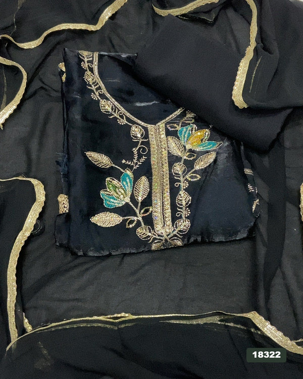 Silk Embroidery Suit Set