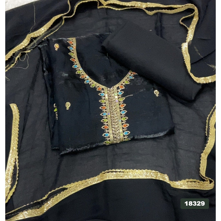 Silk Embroidery Suit Set