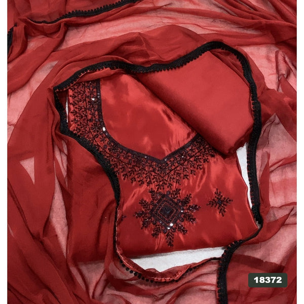Glass Organza Silk Embroidery Suit Set