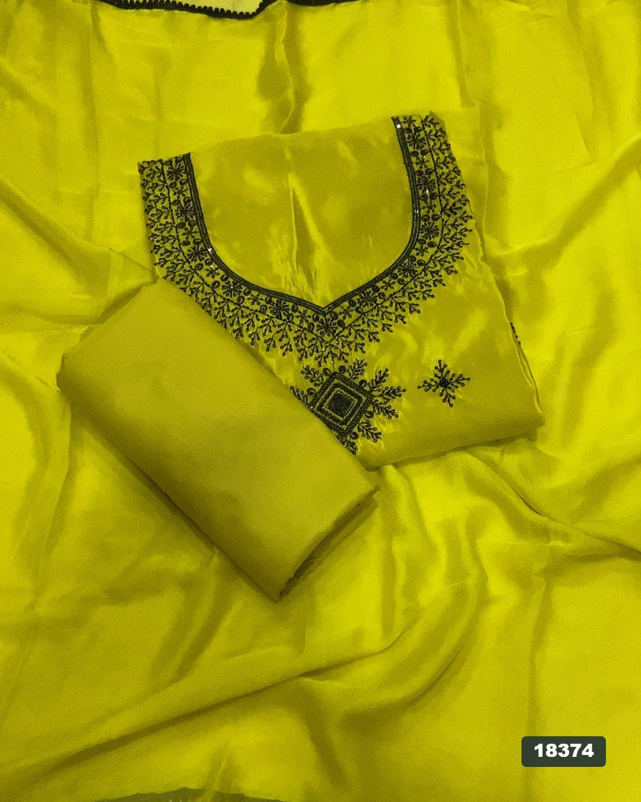 Glass Organza Silk Embroidery Suit Set