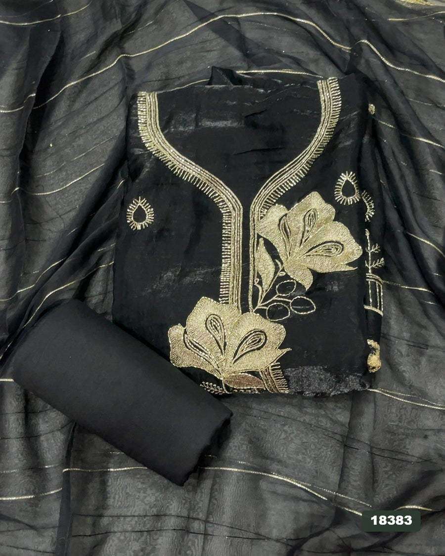 Silk Embroidery Suit Set