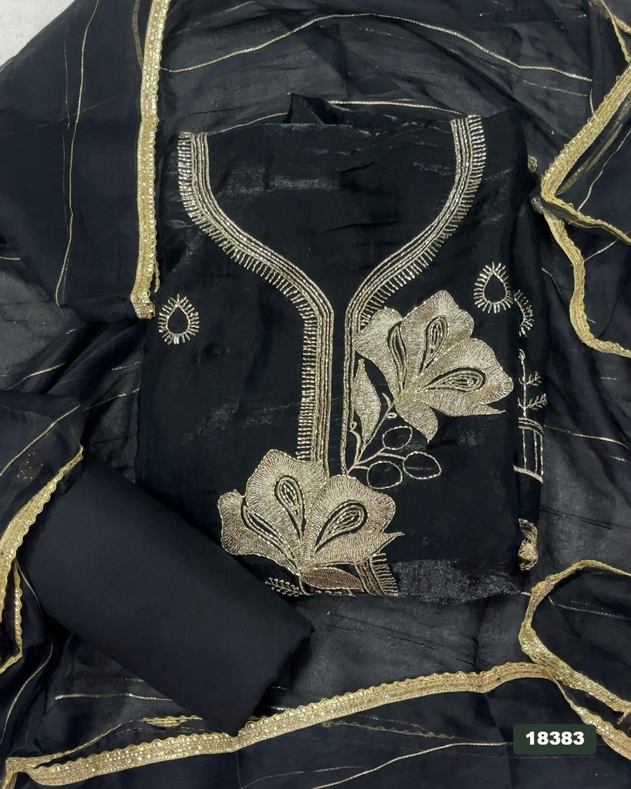 Silk Embroidery Suit Set
