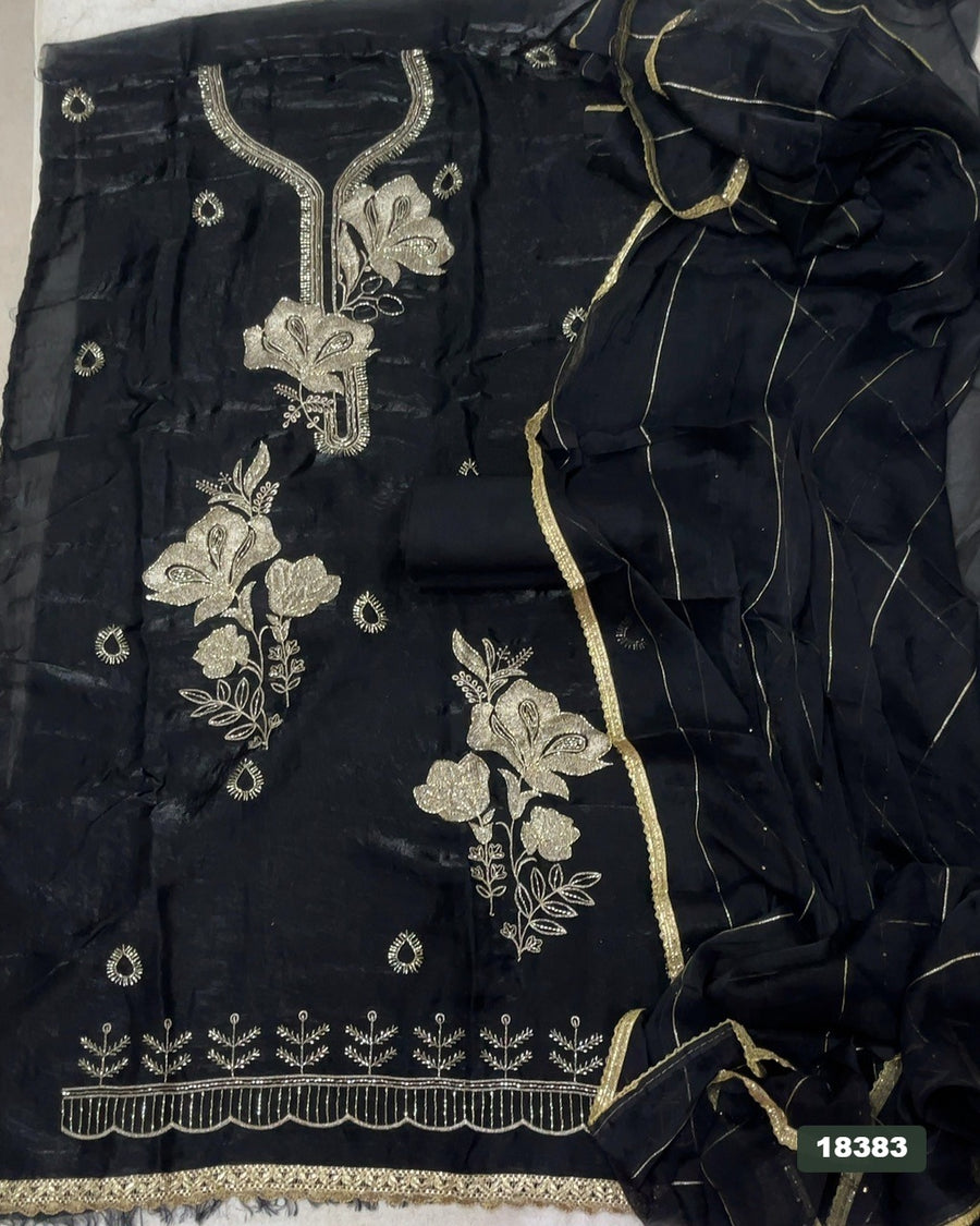 Silk Embroidery Suit Set