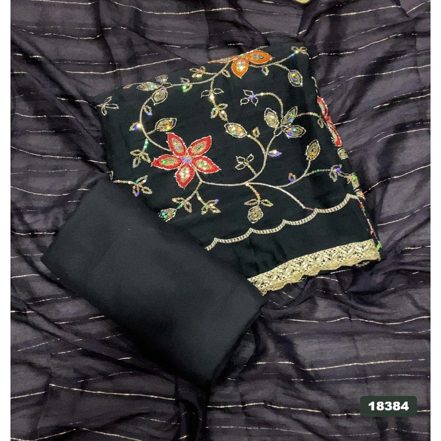 Silk Embroidery Suit Set