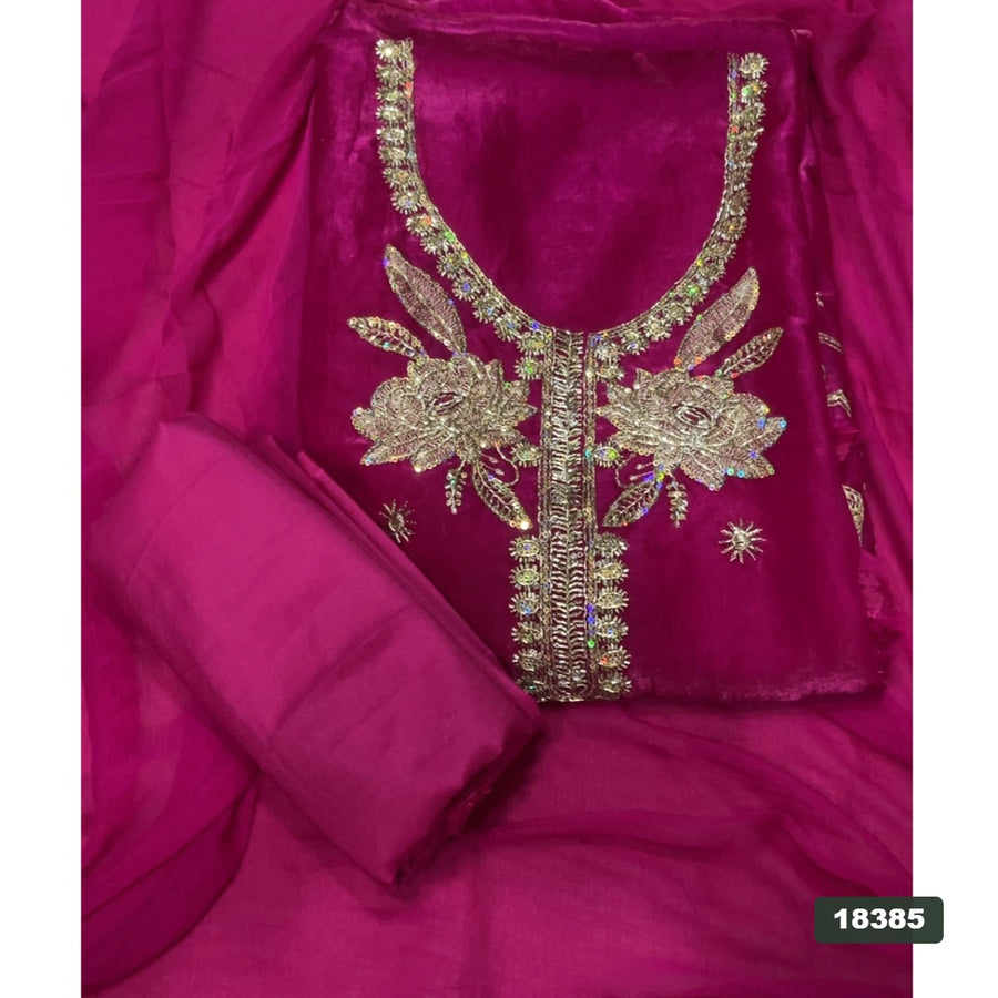Silk Embroidery Suit Set