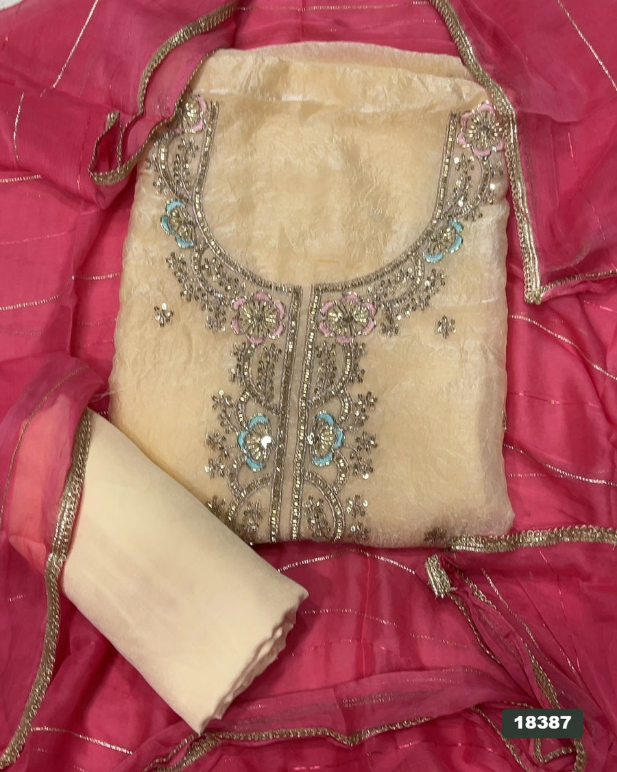 Rim Zim Silk Embroidery Suit Set