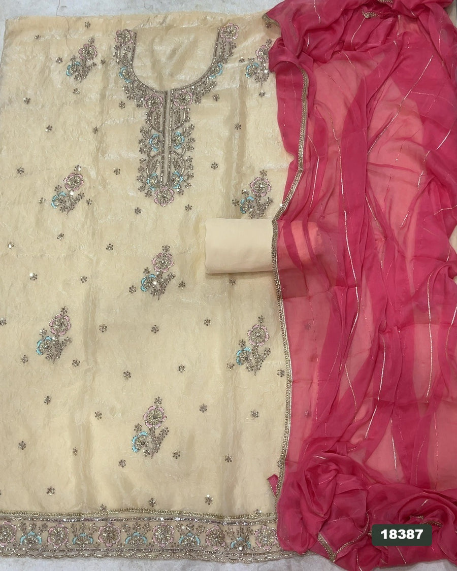 Rim Zim Silk Embroidery Suit Set