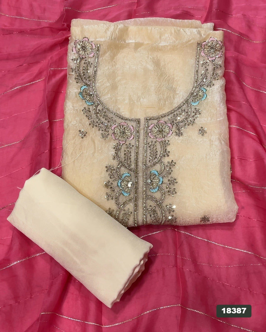 Rim Zim Silk Embroidery Suit Set