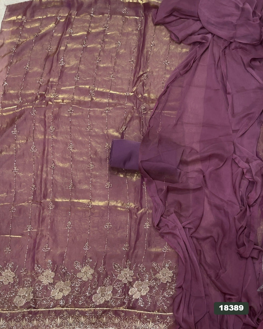 Silk Embroidery Suit Set