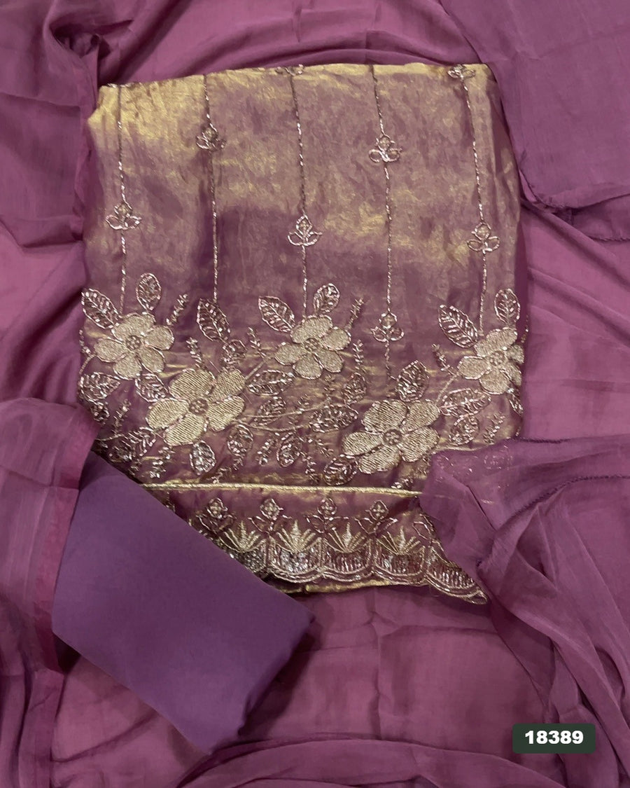 Silk Embroidery Suit Set