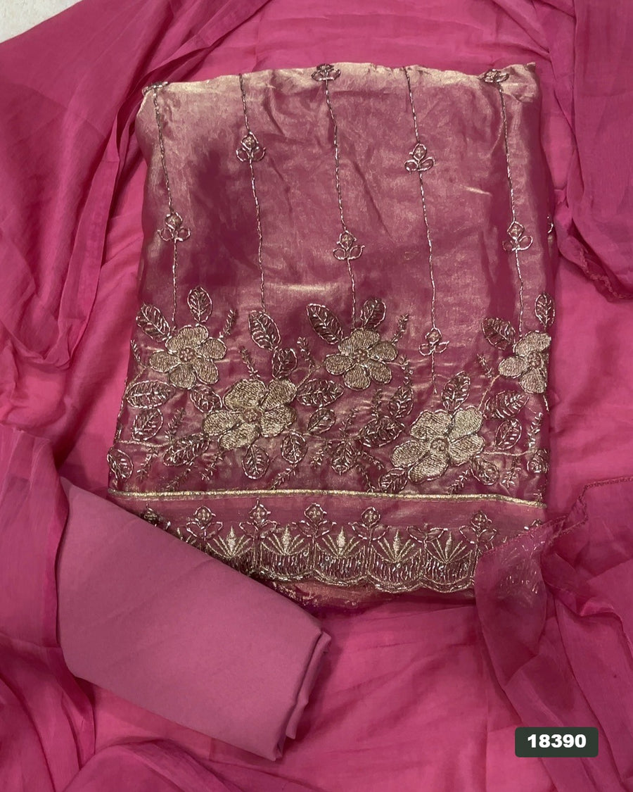 Silk Embroidery Suit Set