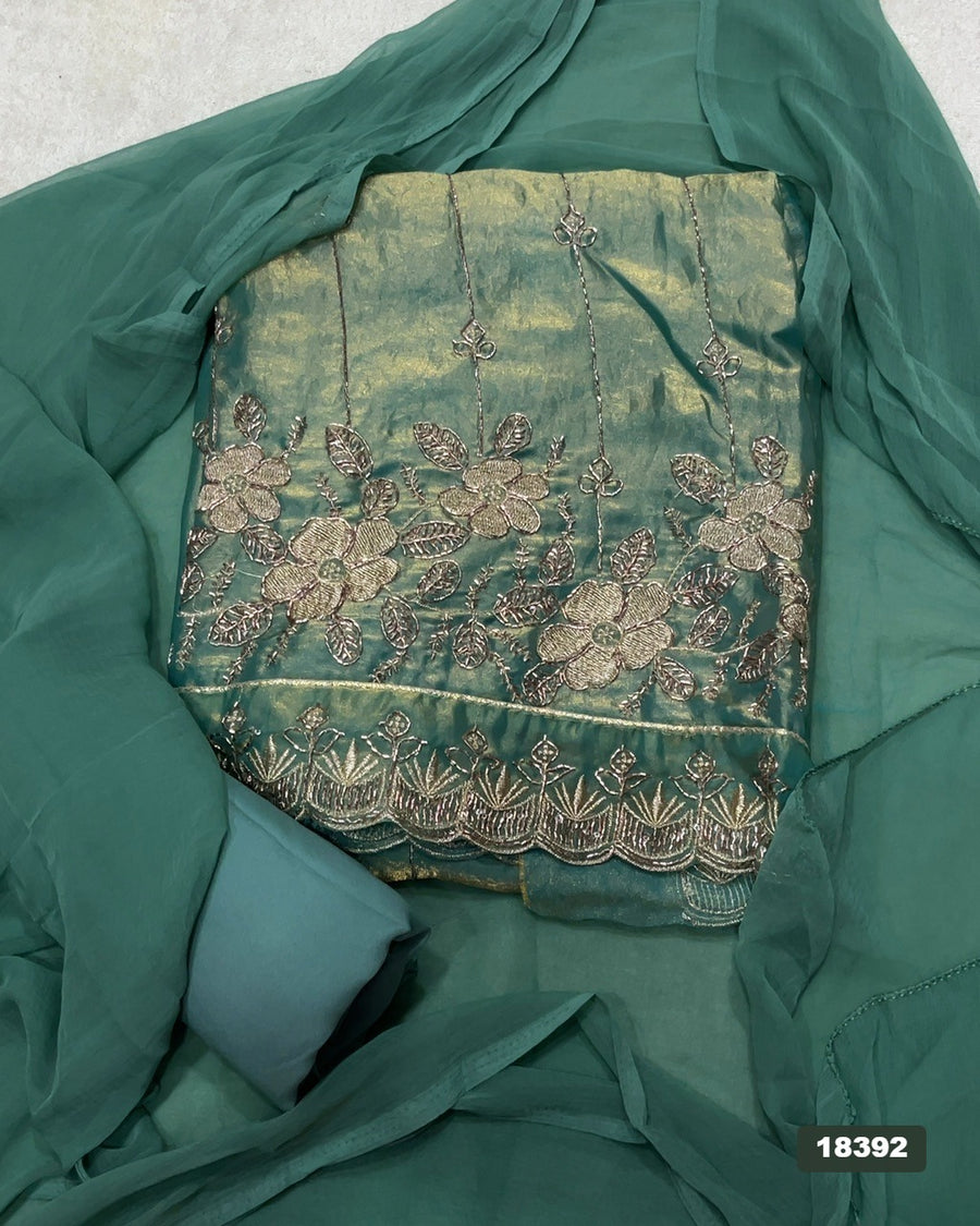 Silk Embroidery Suit Set