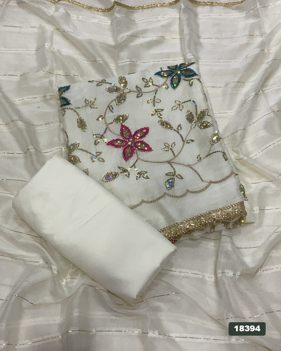 Crush Silk Embroidery Suit Set