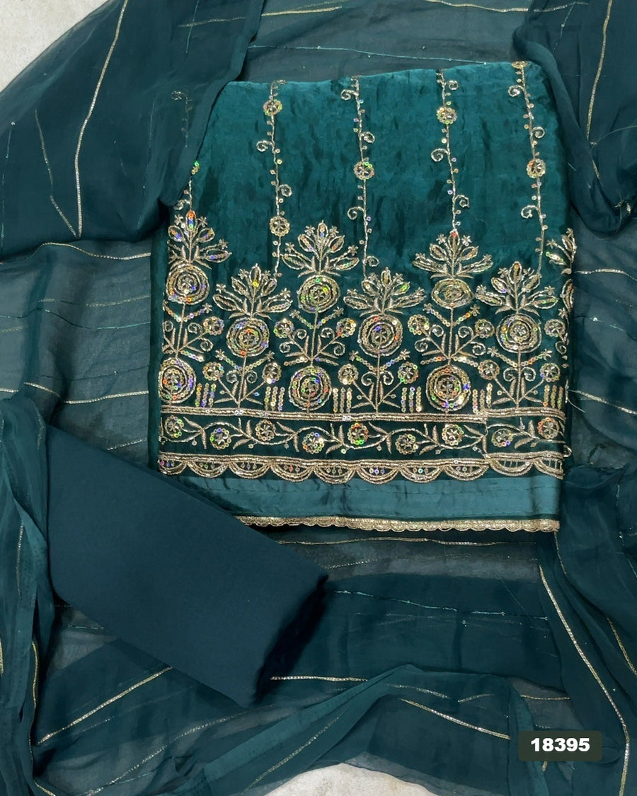 Silk Embroidery Suit Set