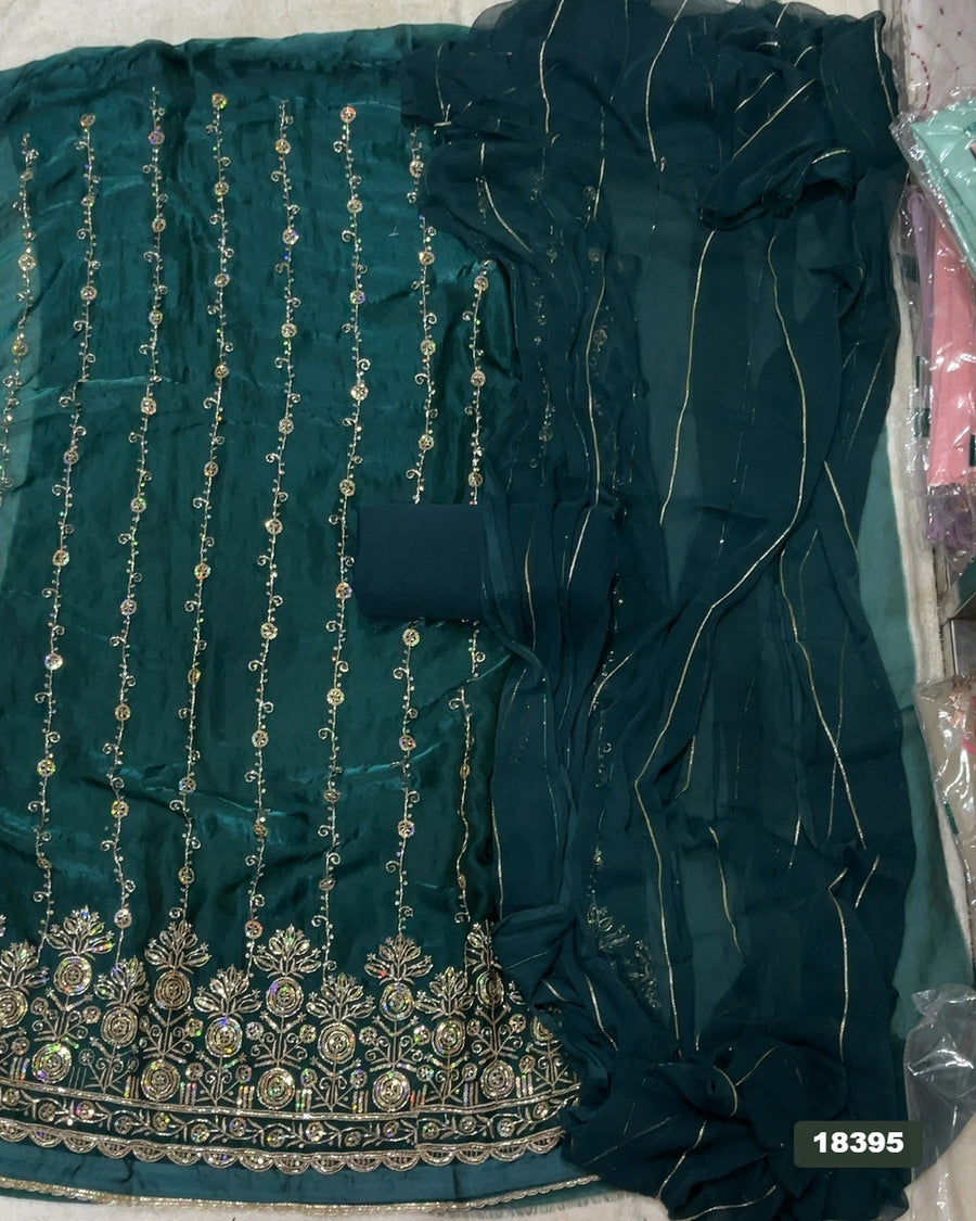 Silk Embroidery Suit Set