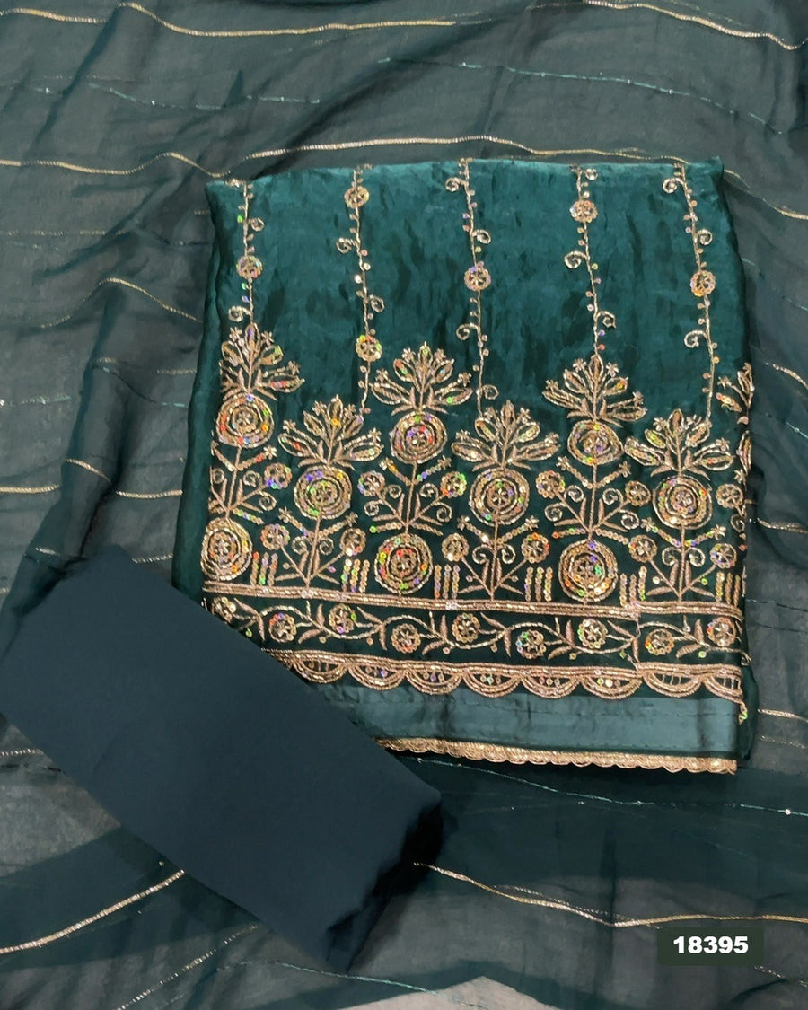Silk Embroidery Suit Set