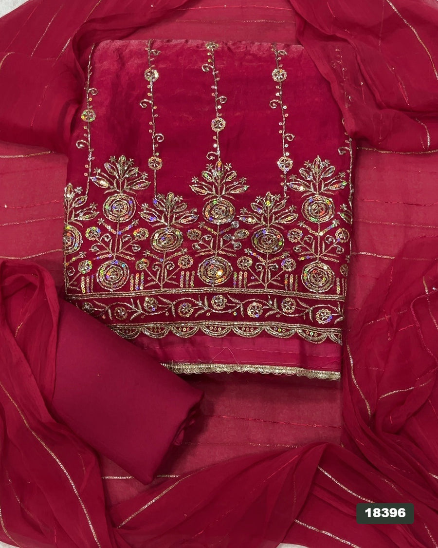 Silk Embroidery Suit Set