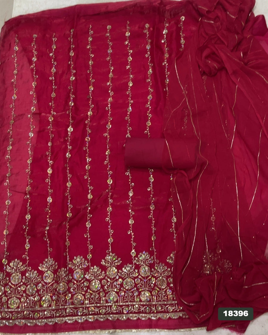 Silk Embroidery Suit Set