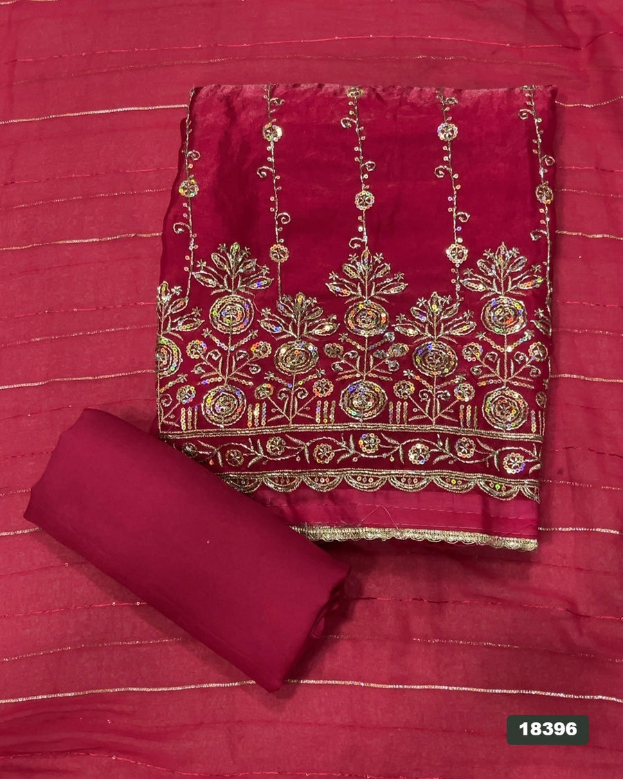 Silk Embroidery Suit Set