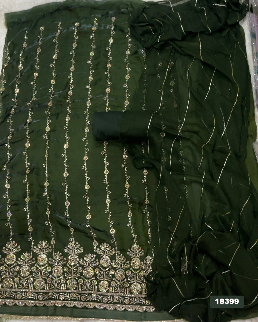 Silk Embroidery Suit Set