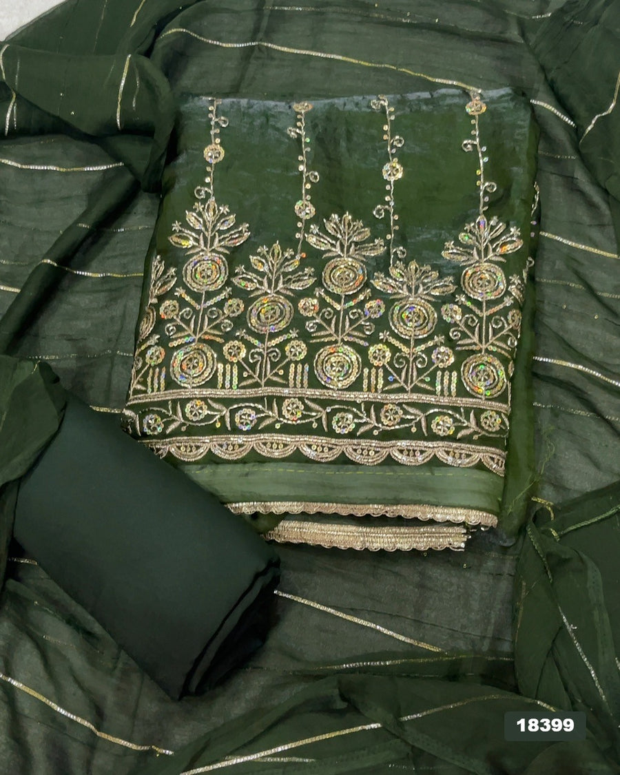 Silk Embroidery Suit Set