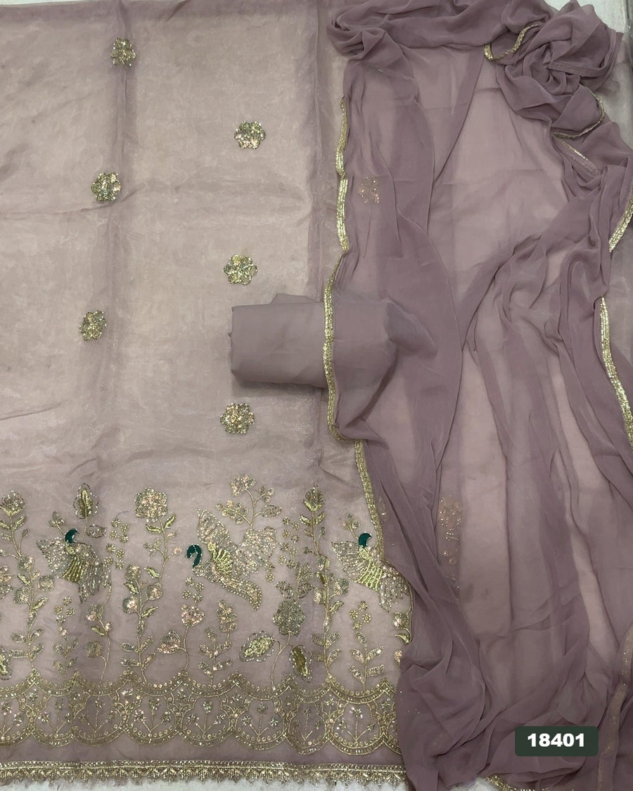 Silk Embroidery Suit Set
