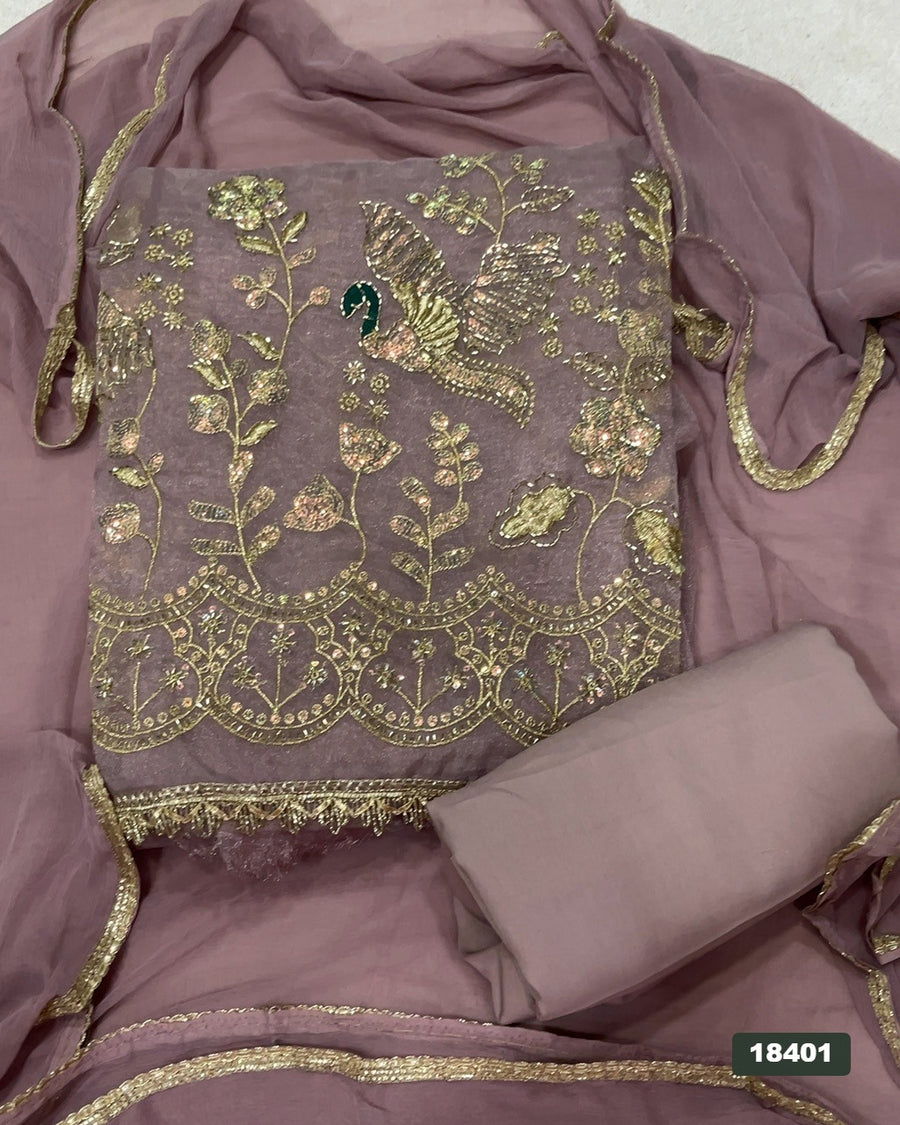 Silk Embroidery Suit Set
