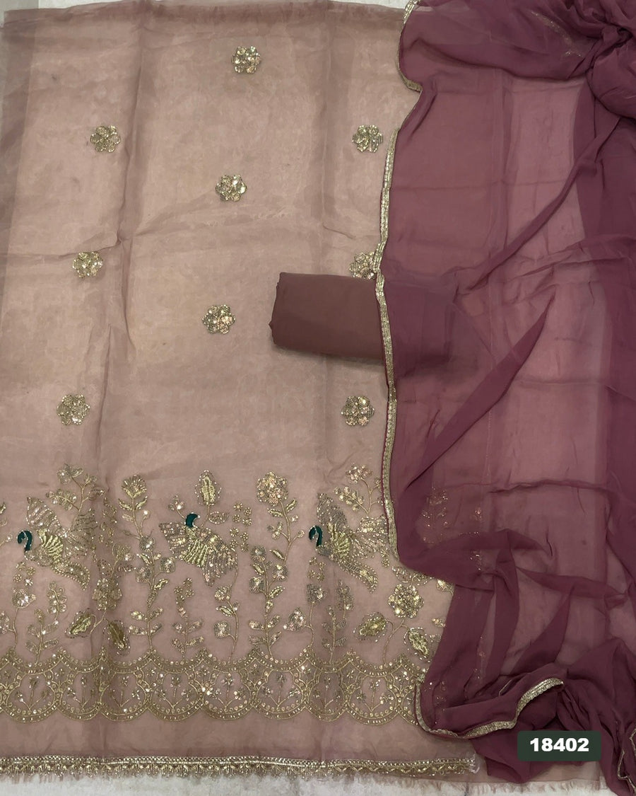 Silk Embroidery Suit Set