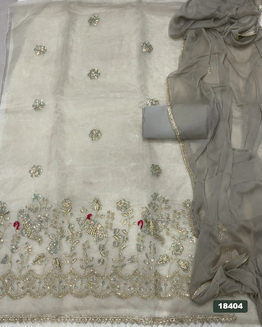 Silk Embroidery Suit Set