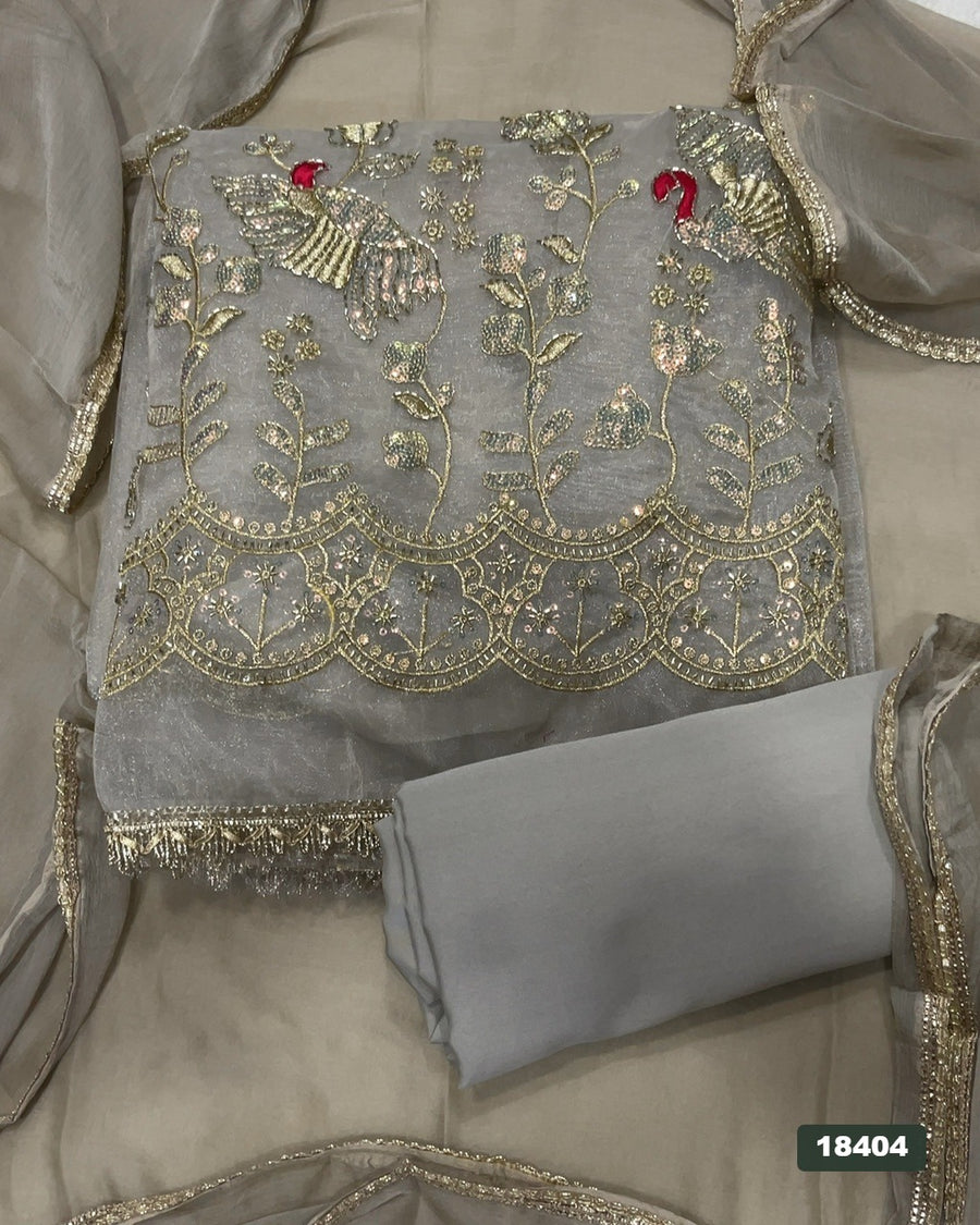 Silk Embroidery Suit Set