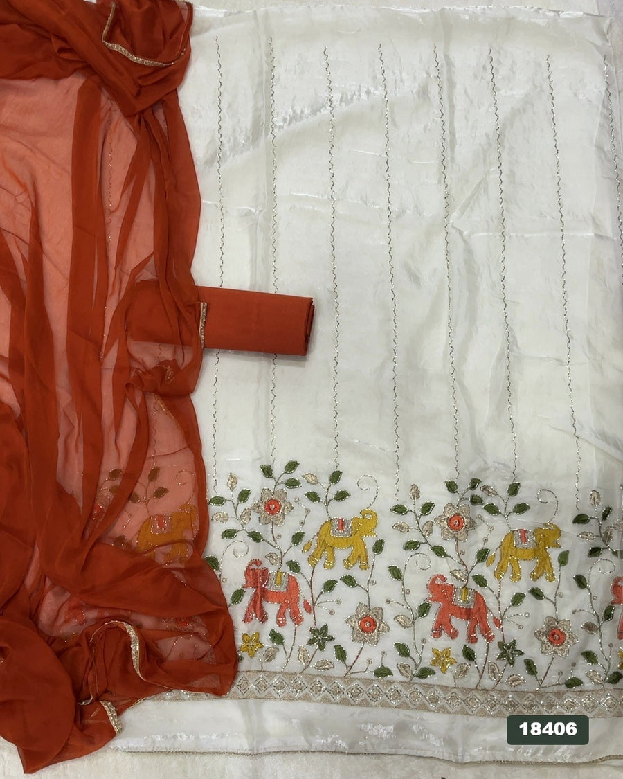 Silk Embroidery Suit Set