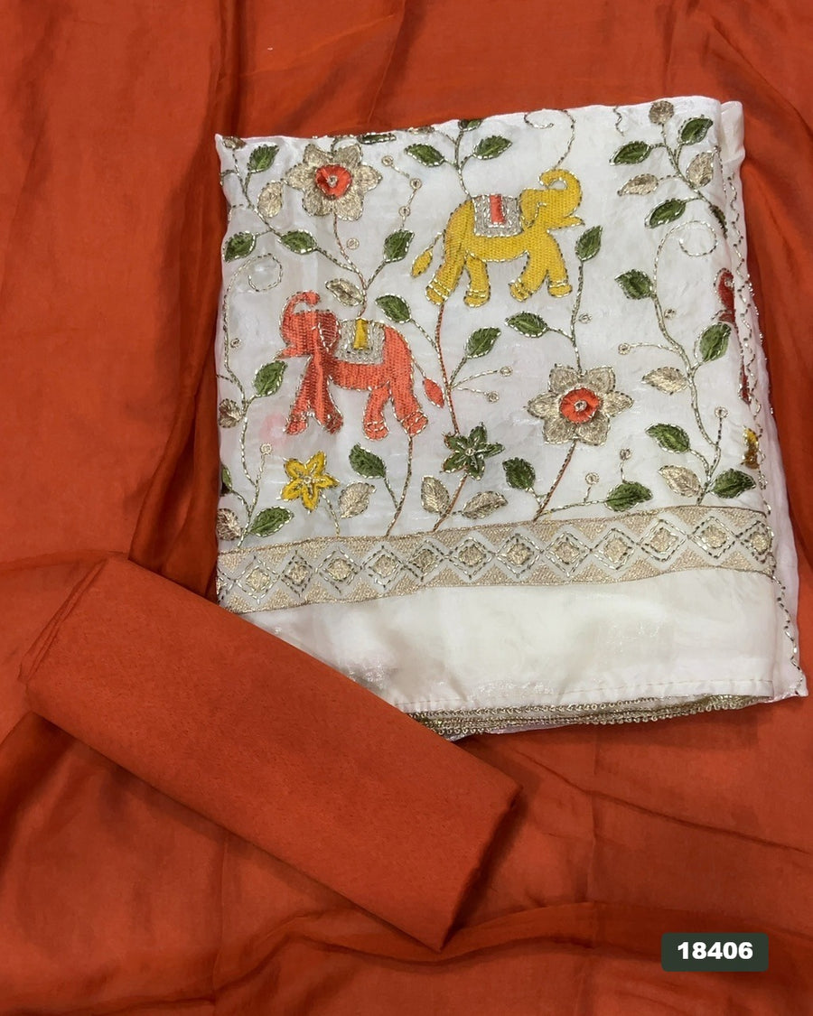 Silk Embroidery Suit Set